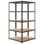 5-Layer Heavy-duty Corner Shelf Grey Steel&Engineered Wood 152881