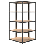 5-Layer Heavy-duty Corner Shelf Grey Steel&Engineered Wood 152881