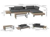 Three-Piece 'L' Garden Sofa Set - Grey T3398P320080
