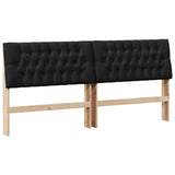 Upholstered Headboard Black 200 cm Solid Pine Wood 879321