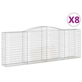 Arched Gabion Baskets 8 pcs 400x50x140/160 cm Galvanised Iron 3147028