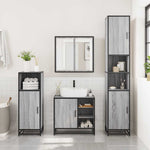 ZNTS 4 Piece Bathroom Furniture Set Grey Sonoma Engineered Wood 3301208
