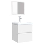 Bathroom Cabinet with Mirror White Engineered Wood 804863