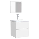 Bathroom Cabinet with Mirror White Engineered Wood 804863