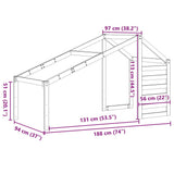 Kids' Bed Roof Wax Brown 188x97x113 cm Solid Wood Pine 846881