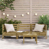 Garden Sofa Natural Wood Vacuum pressure impregnated pinewood 838032