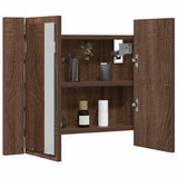 LED Mirror Cabinet Brown Oak 60x12x45 cm Engineered Wood 822843
