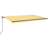Manual Retractable Awning 500x350 cm Yellow and White 3069218