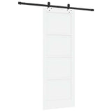 Sliding Door 78 x 211 cm Engineered Wood White and Black 3450113