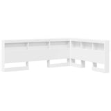 Storage Headboard with Shelf White 135 cm Engineered Wood 3335549