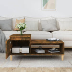 ZNTS Coffee Table Smoked Oak 100x50x45 cm Engineered Wood 821129