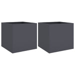 ZNTS Planters 2 pcs Anthracite 42x40x39 cm Steel 841552