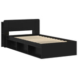 Bed Frame with Storage Black 100 x 200 cm Engineered Wood 3433336