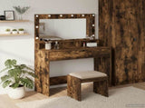 Dressing Table Smoked Oak 100 x 41 x 135 cm Engineered Wood 865104