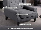 Teddy Fleece Retro Wingback Chair - Grey T3398P378079