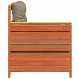 Garden Armrest Sofa with Cushion Wax Brown Solid Wood Pine 844916