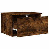 Wall-mounted Bedside Cabinets with LED Lights 2 pcs Smoked Oak 836835