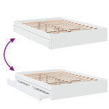 Bed Frame with Drawers without Mattress White 120x200 cm 3280664