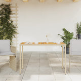 Garden Table with Acacia Wood Top Beige 115x54x74 cm Poly Rattan 365078