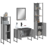 ZNTS 4 Piece Bathroom Cabinet Set Grey Sonoma Engineered Wood 3214362