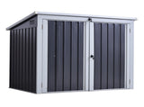 3.2 x 5.1ft Corrugated Steel Two-Bin Storage Shelter - Black T3398P317642