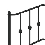Metal Bed Frame without Mattress with Headboard Black 120x190cm 373786