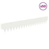 Lawn Edging 50 pcs 103 x 15 cm metal White 8008245
