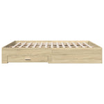 ZNTS Bed Frame with Drawers without Mattress Sonoma Oak 200x200 cm 3280358