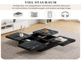 Modern square coffee table with marble look, Centre Tea Table with 4 Sliding Drawers, Coffee End N605P375112B
