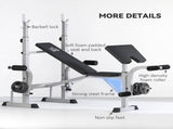 Adjustable Weight Bench with Squat Rack, Heavy Duty Bench Press Rack with Preacher Curl Pad, Leg T3398P376823