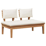 Garden Bench 2 pcs Brown Solid Teak wood 42006396