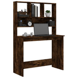 Desk with Shelves Smoked Oak 102x45x148 cm Engineered Wood 823005
