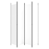 4-Panel Room Divider White 200x220 cm Fabric 350198