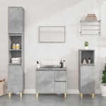 ZNTS 3 Piece Bathroom Cabinet Set Concrete Grey Engineered Wood 3185539