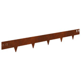 Lawn Edging 30 pcs 100 x 12 cm Steel Rusty 8008544