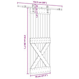 Sliding Door with Hardware Set 70x210 cm Solid Wood Pine 3332784