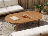 Table Top 120 x 70 x 3.5 cm Oval Solid Teak Wood Natural 42033164