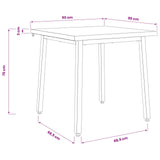 90 x 90 x 75 cm Solid Acacia Wood Natural and Coffee Square 937540