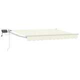 Manual Retractable Awning with LEDs Cream and White 3.5 x 2 m 3419209