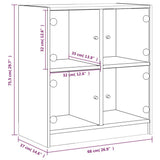 Side Cabinet with Glass Doors Concrete Grey 68x37x75.5 cm 836381