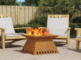 Fire Pit Brown 48 x 48 x 40 cm Weathering Steel 858923