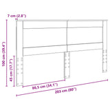 Headboard with Headboard Black Oak 200 cm Engineered Wood 887418