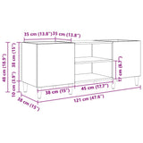 Record Cabinet Black Oak 121 x 38 x 48 cm Engineered Wood 881473