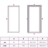 Interior Door Slim Golden 83x201,5 cm Tempered Glass and Aluminium 155141