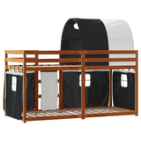 Bunk Bed without Mattress White&Black 80x200 cm Solid Wood Pine 3284012