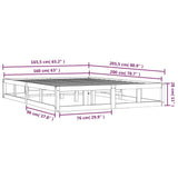 Bed Frame without Mattress Black 160x200 cm Solid Wood 820810