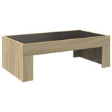 ZNTS Coffee Table with Infinity LED Sonoma Oak 90x50x30 cm 847618