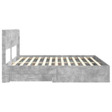 Bed Frame with Storage and Headboard Concrete Grey 3414434