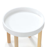 3-tier Trolley White 38x38x82 cm Engineered Wood&Solid Wood Pine 345600