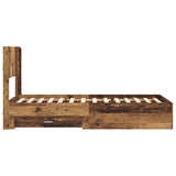 Bed Frame with Storage and Headboard Old Wood 90 x 190 cm 3414521